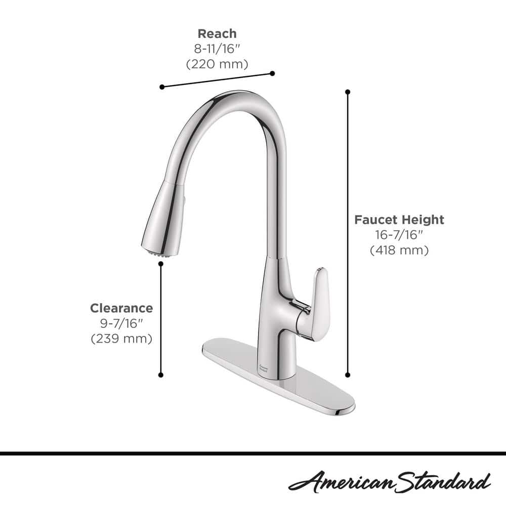 Chrome Pull-Down Kitchen Faucet with Dual Spray
