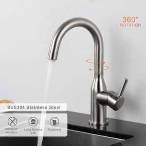 Classic Single-Handle Standard Kitchen Faucet in Brushed Nickel