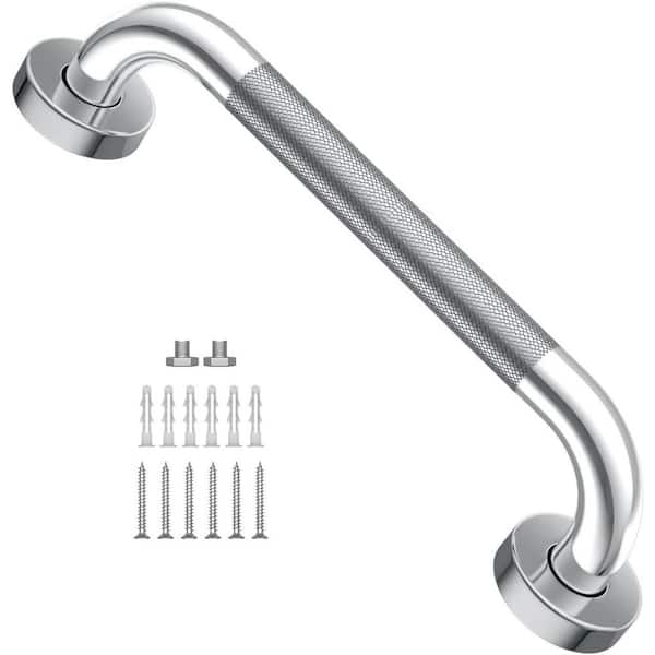 12 Inch x 1.0 Diameter Concealed Screw Anti Slip Knurled Stainless Steel Bathroom Safety Grab Bar Chrome Finish