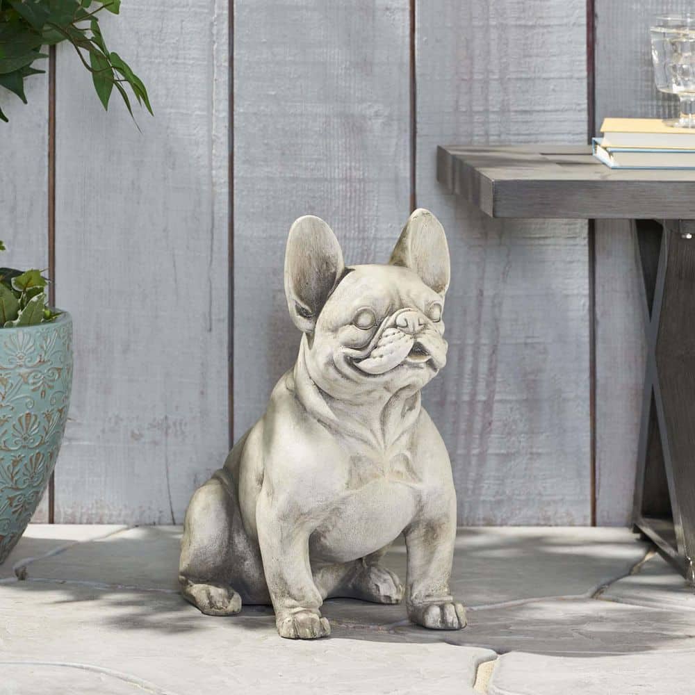 9.5 in. W x 17 in. H White Dog Indoor/Outdoor Garden Sculpture, Mans Best 