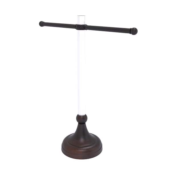 Allied Brass Pacific Grove Collection 6.5 in. Freestanding Double Towel Bar in Venetian Bronze with Twisted Accents