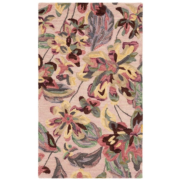 Blossom 4 ft. x 6 ft. Pink/Gold Floral Oversized Area Rug