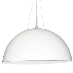 3-Light White Pendant with Metal Shades