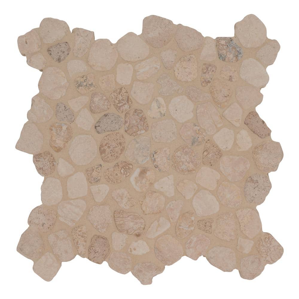 Silver Travertine 12 in. x 12 in. x 0.38 in. Tumbled Marble Mesh-Mounted Mosaic Mosaic Tile (9.1 sq. ft./Case) price history on PriceWatchPro