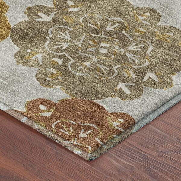 Mayfield Premium Machine Washable Abstract AMF2353 Earth 8 ft. x 10 ft. Area Rug