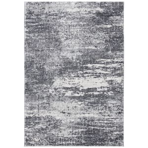 Evoke Ivory/Gray Doormat 3 ft. x 5 ft. Solid Area Rug