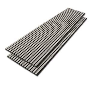 2-Pieces Gray Oak 0.83 In. x 2 ft. x 8 ft. Wood Slat Acoustic Decorative 3D Sound Absorbing Wall Panel (31 Sq.Ft./Case)