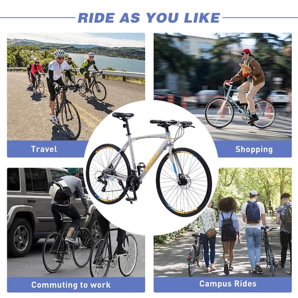 24 Speed Outdoor Hybrid Bike Disc Brake 700C Road Bike for