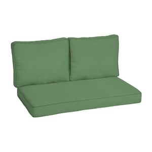 46 in. x 26 in. Outdoor Loveseat Cushion Set in Moss Green Leala