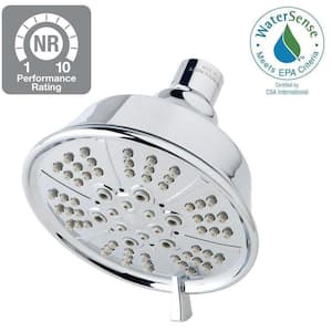 5-Spray Patterns 4.5 in. Round Single Wall Mount Fixed Shower Head with Easy Clean Nozzles in Chrome