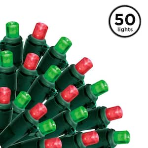 17 ft. 50-Count LED Red/ Green Christmas Micro Mini Lights