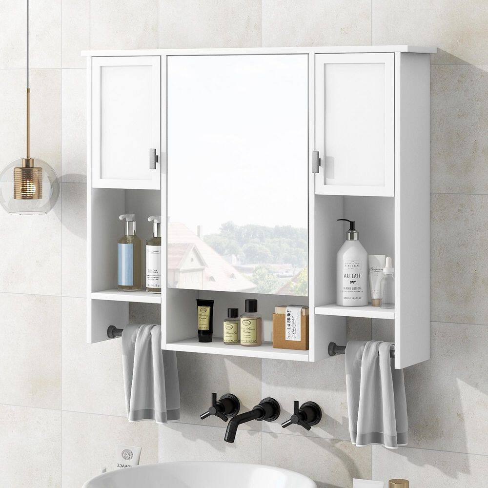 35 in. W x 29 in. h White Rectangular MDF Medicine Cabinet with Mirror price history on PriceWatchPro