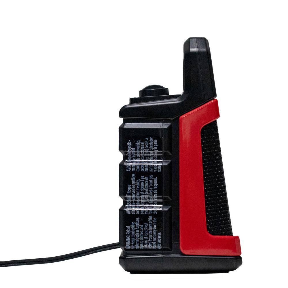 1500W Black and Red Portable Ceramic Electric Heater with Thermostat