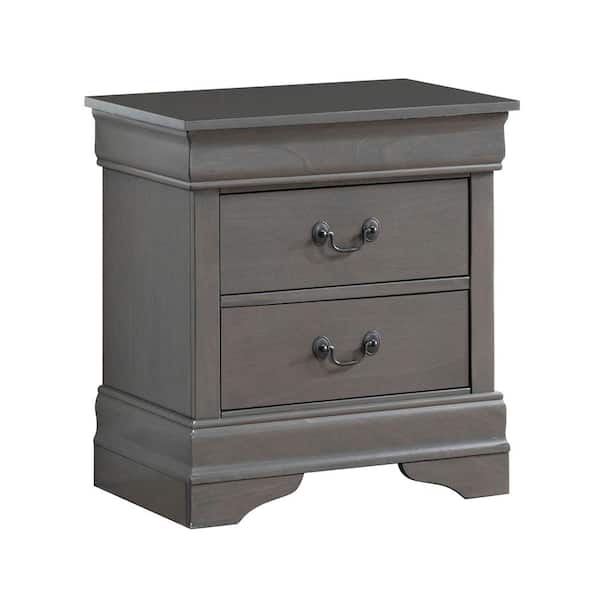 Louis Philippe III Gray Contemporary Style Nightstand