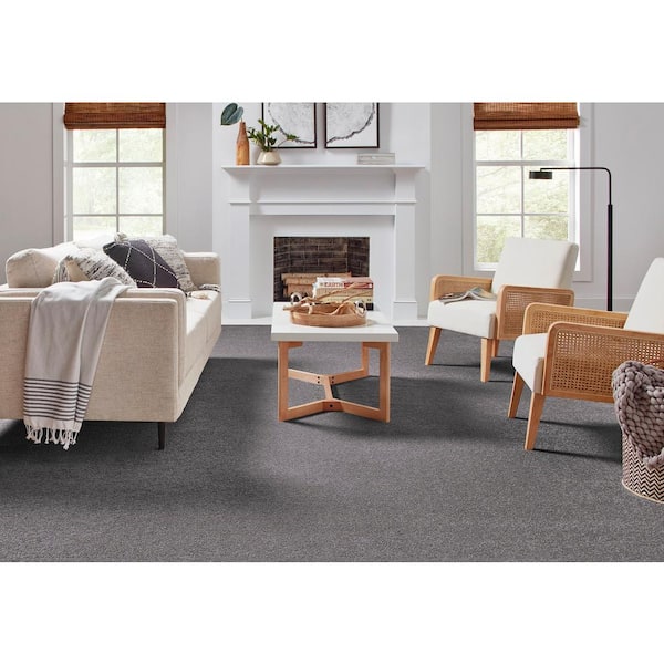 Playful Moments I Foggy Flannel Gray 34 oz Triexta/PET Texture Carpet - Installation Required