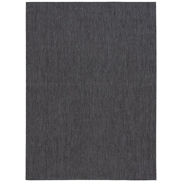Beach House Black 5 ft. x 8 ft. Solid Marle Indoor/Outdoor Area Rug