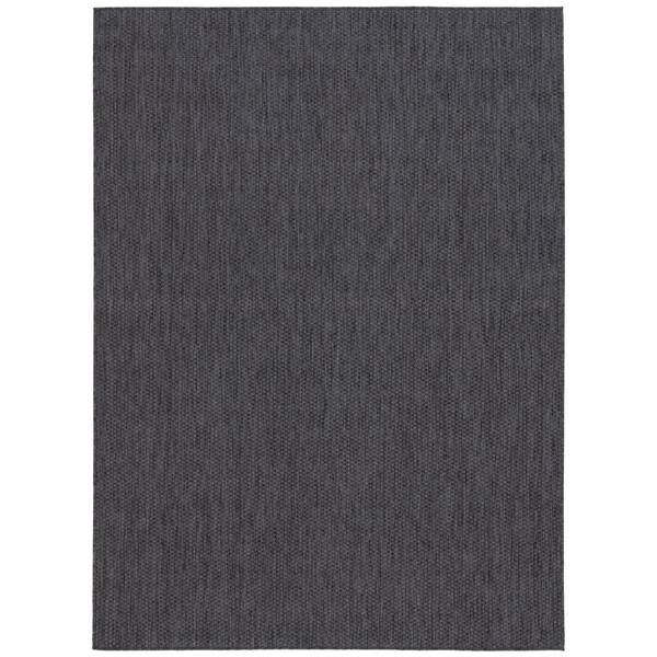 Beach House Black 9 ft. x 12 ft. Solid Marle Indoor/Outdoor Area Rug