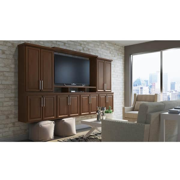 Hampton Bay Hampton Assembled 18x30x12 in. Wall Flex Kitchen Cabinet with Shelves and Dividers in Cognac Red