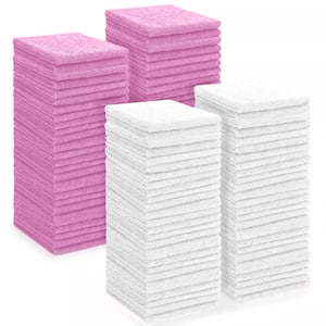 Pink/White Microfiber Towels (Pack of 600)