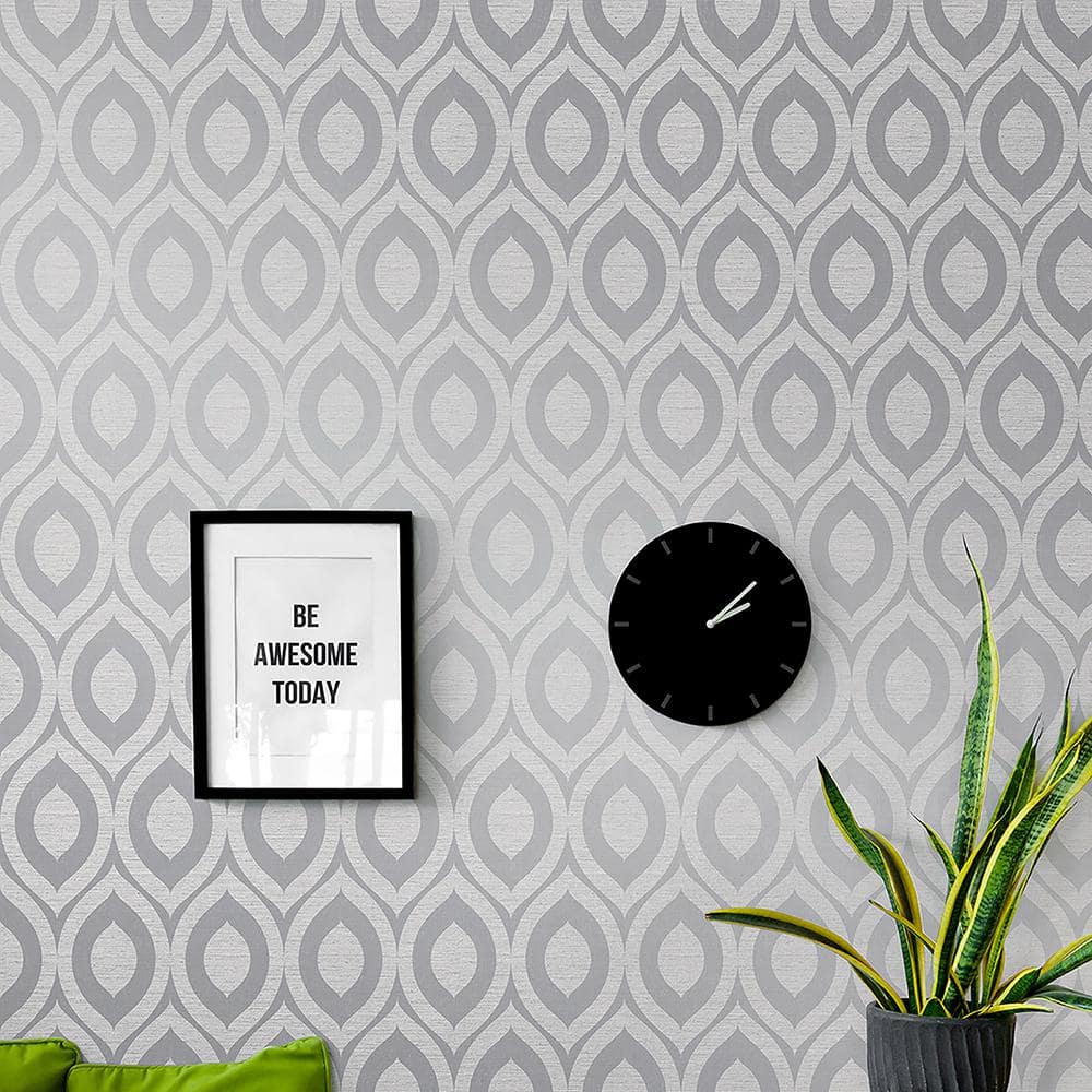 Rimini Grey Geometric Non-pasted Washable Wallpaper