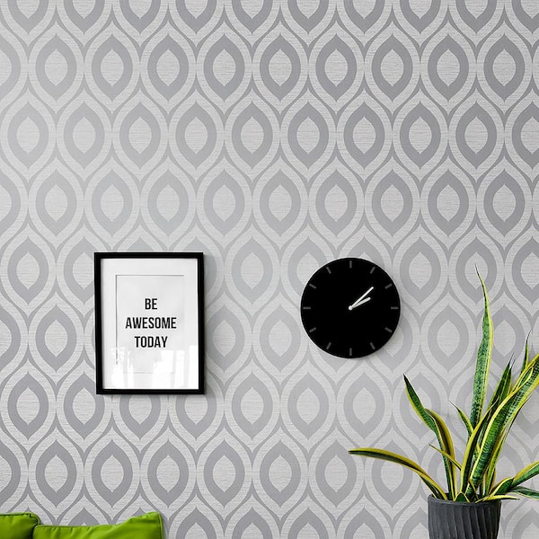 Rimini Grey Geometric Peelable Roll (Covers 56.4 sq. ft.)