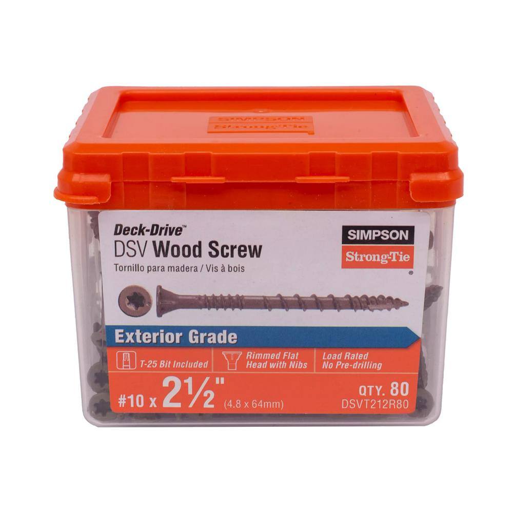 Simpson Strong-Tie DSVT212S Collated Deck Screws – No.10 X 2-1/2 In, Tan, Steel