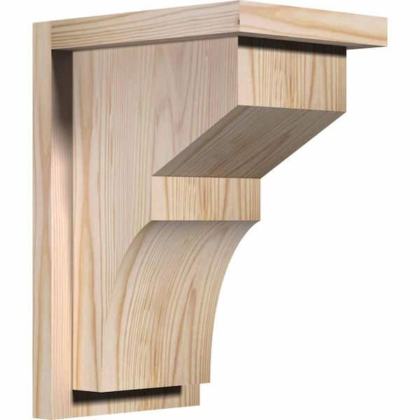 Ekena Millwork 7-1/2 in. x 10 in. x 14 in. Monterey Smooth Douglas Fir Corbel with Backplate