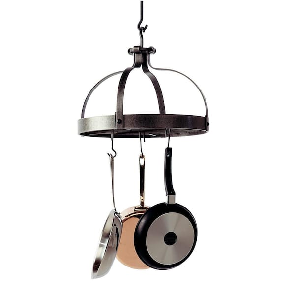 Carnival Rectangle Ceiling Pot Rack in Hammered Steel