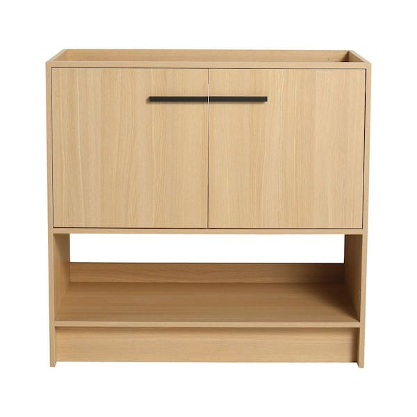 35.25 in. Bath Vanity Cabinet without Top in Oak Unassembled