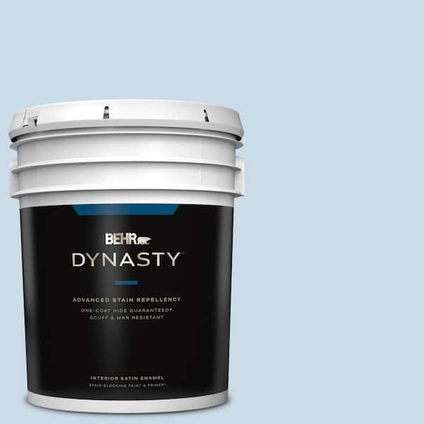 BEHR DYNASTY 5 gal. #M510-1 Blue Me Away Satin Enamel Interior  Stain-Blocking Paint & Primer 765005 - The Home Depot