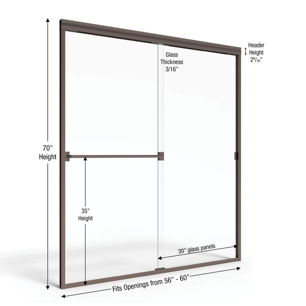 Classic Oil Rubbed Bronze Semi-Frameless Sliding Shower Door
