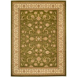 Lyndhurst Sage/Ivory 5 ft. x 8 ft. Antique Floral Border Area Rug