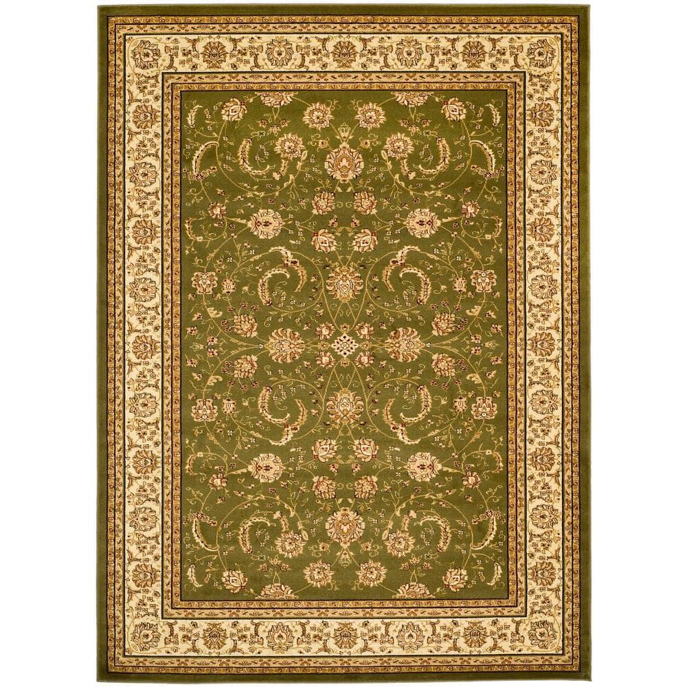 Sage and Ivory Synthetic Rectangular Area Rug, 9' x 12'