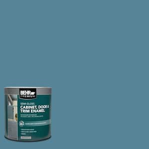 1 qt. #S480-5 Blue Moon Bay Semi-Gloss Enamel Interior/Exterior Cabinet, Door & Trim Paint