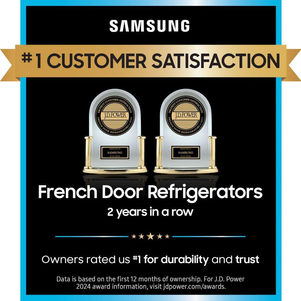 Morning Blue Glass 29 cu. ft. Smart French Door Refrigerator with Ice Maker