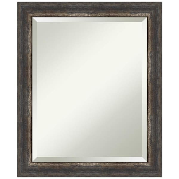 Amanti Art Bark Rustic Char Narrow 19.5 in. H x 23.5 in. W Framed Wall Mirror