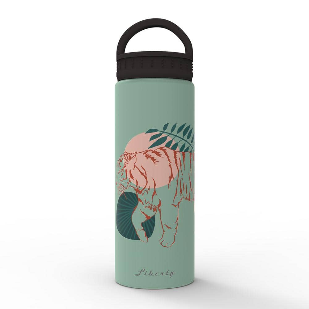 Liberty 20 oz. The Mighty Jungle Sea Foam Insulated Stainless Steel Water Bottle with D-Ring Lid, The Mighty Jungle Seafoam -  DW202201404DWDR