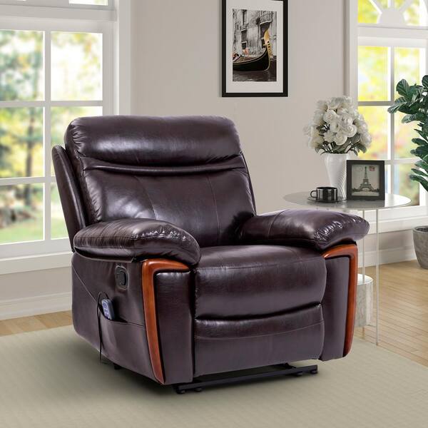 Merax Dark Brown Faux Leather Reclining Massage Chair