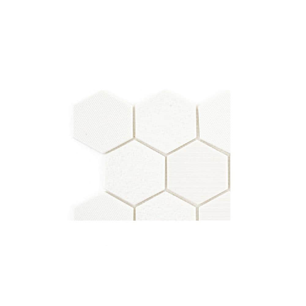 Take Home Tile Sample - Magma White 4 in. x 4 in. Hexagon Matte Glass Mosaic price history on PriceWatchPro