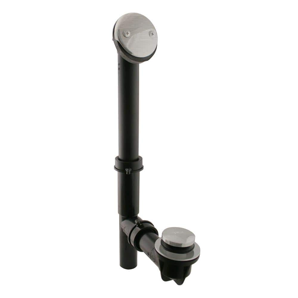 Westbrass 14 in. Black Poly Bath Waste & Overflow with Tip-Toe Drain ...