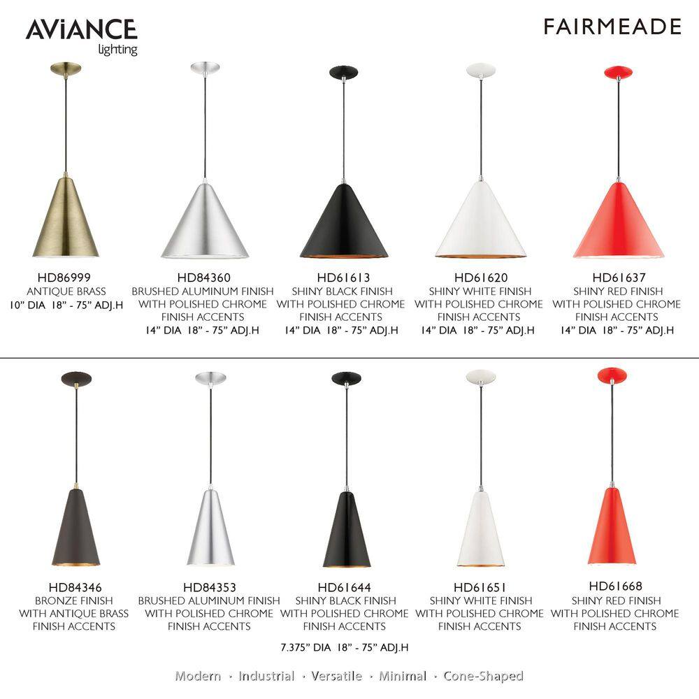 Modern Mini Pendant Light in Shiny Red with White Interior Finish