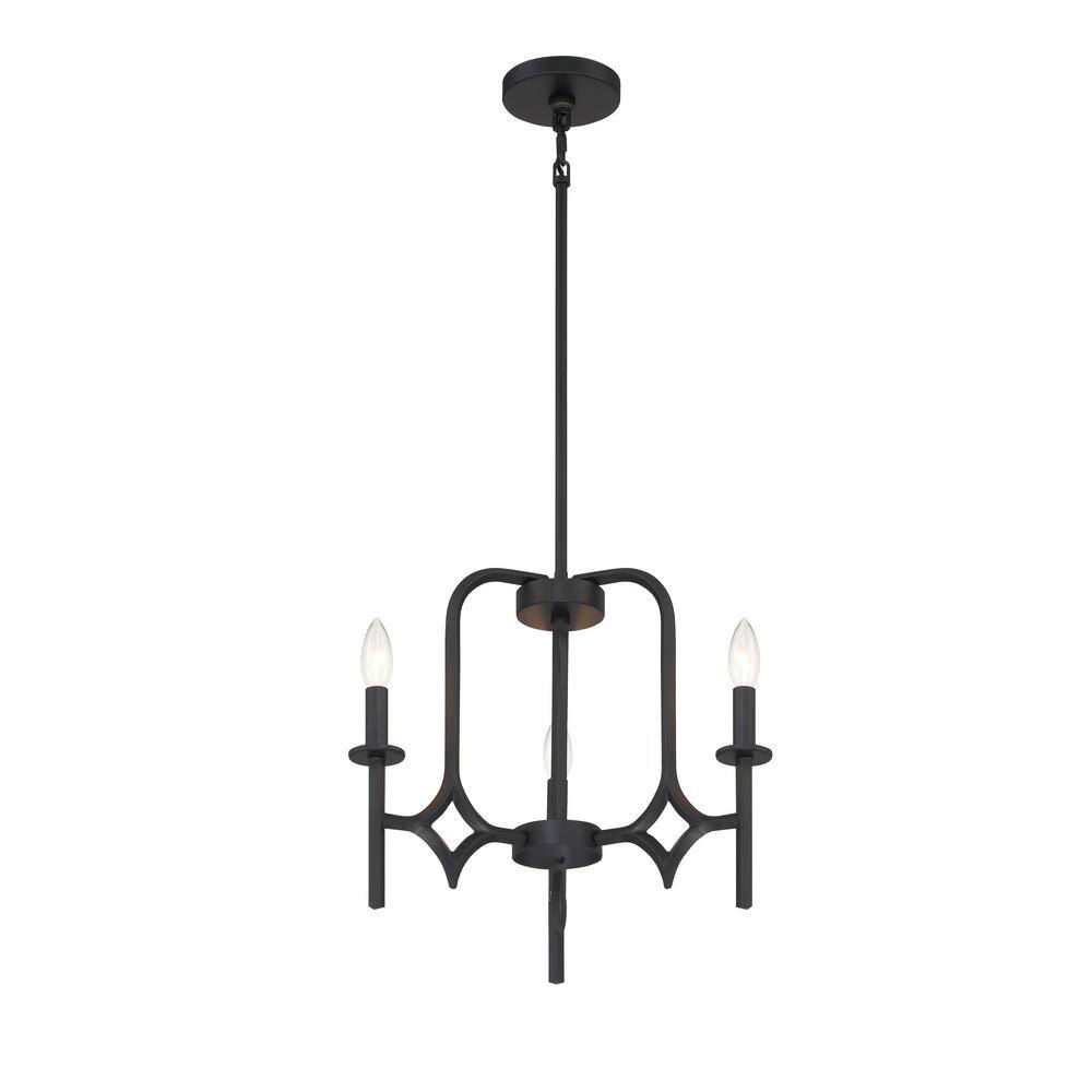 Minka Lavery Muncie 3Light Black Candle Chandelier for Dining Room