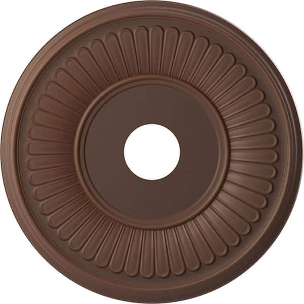 Ekena Millwork 19 in. O.D. x 3-1/2 in. I.D. x 1 in. P Berkshire Thermoformed PVC Ceiling Medallion in Universal Aged Metallic Rust