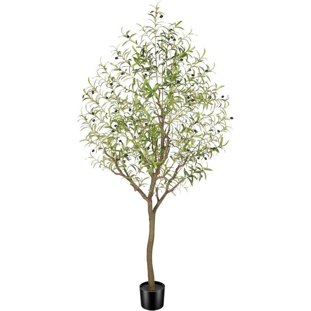7 ft. Artificial Olive Tree Indoor Realistic Leaves and Fruits Tall ...