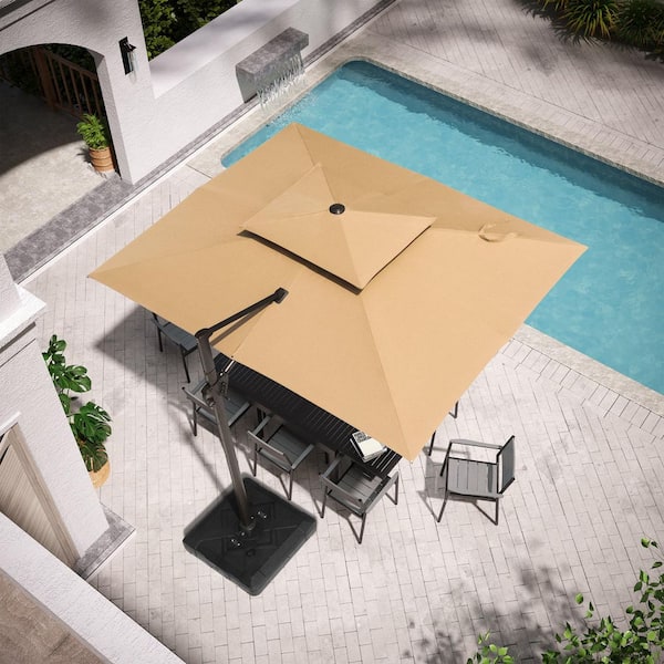 BALCONY アイボリー 36 Pellebant Double Top 11 ft. x 9 ft. Rectangular Aluminum
