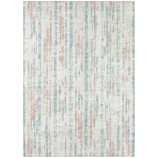 Addison Rugs Rylee Ivory 10 ft. x 14 ft. Geometric Indoor/Outdoor Area Rug