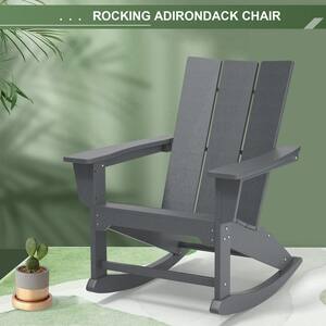 Gray Rocking Adirondack Chair (Set of 1)