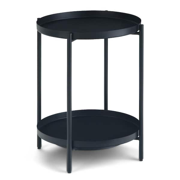 Simpli Home Monet Industrial 17 in. Wide Metal End Table in Black