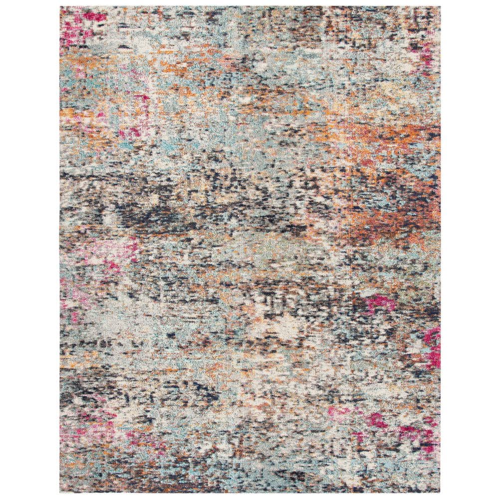 SAFAVIEH Madison Black/Gold 9 ft. x 12 ft. Abstract Gradient Area Rug ...