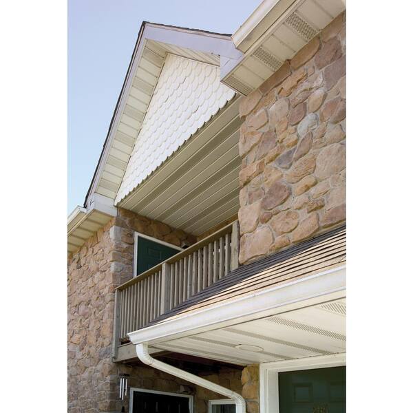 Amerimax Home Products 12 in. x 12 ft. White Aluminum D6 Vented Soffit  77102 - The Home Depot